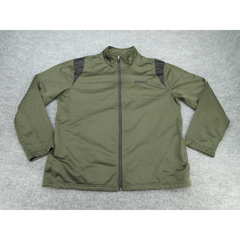 AND1 Mens Track Jacket Regular Olive Green Full Zip Mesh Panels 2XL